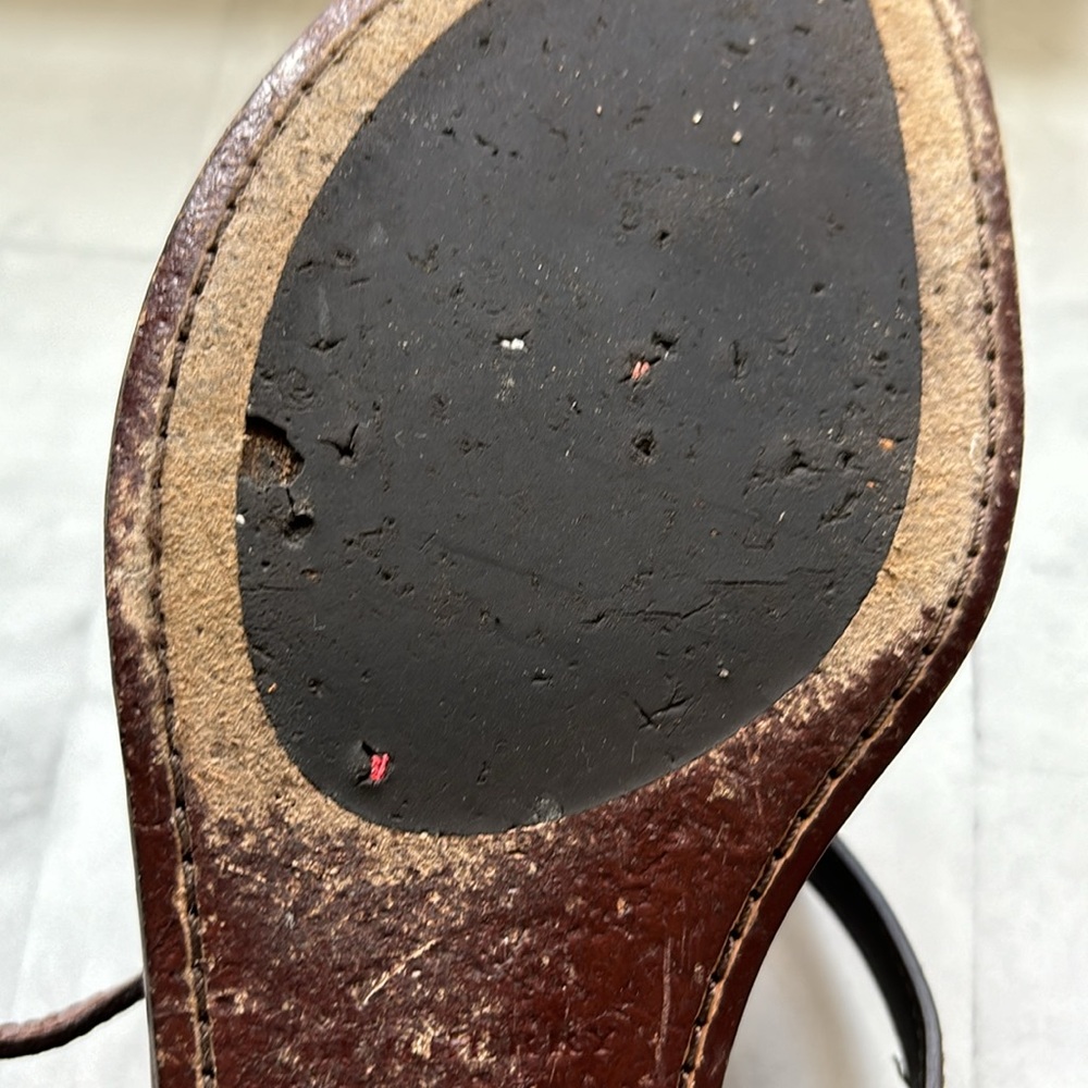 Burberry Reason Buckle-strap Brown Leather Flat Sandals - Picture 12 of 15